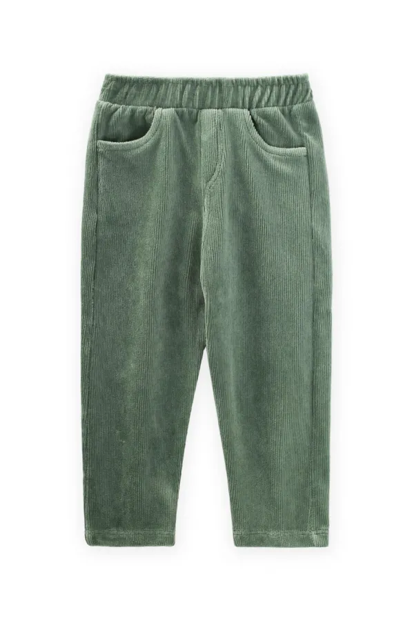 Fitilli Kadife Pantolon 1-8 Yaş Haki Yeşil