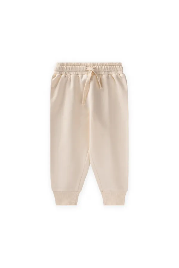 Ensemble de survêtement basique pour enfants de 1 à 5 ans, écru