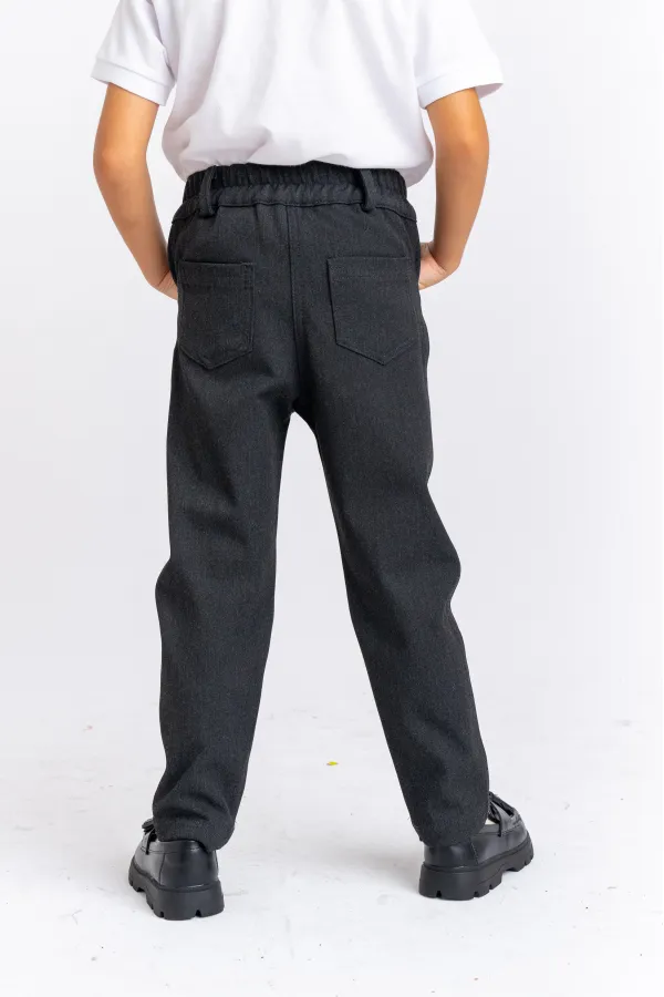Pantalon en gabardine de lycra 2-7 ans anthracite