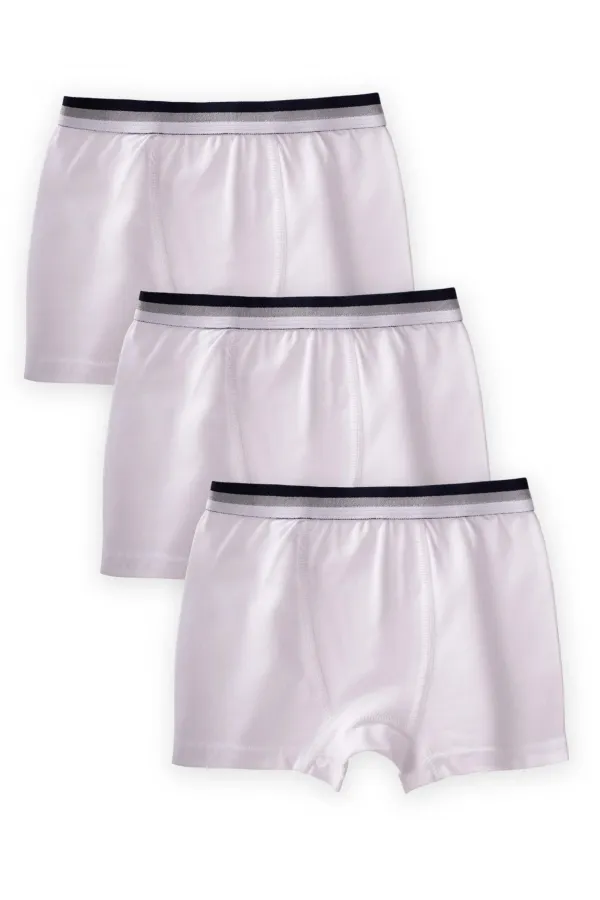 Ensemble de boxers trois pièces pour garçon de 2 à 9 ans, blanc
