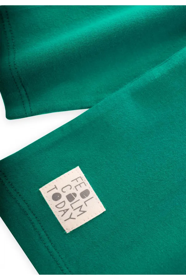 Seasonal T-Shirt with Label Detail, 2-10 Years Old, Green