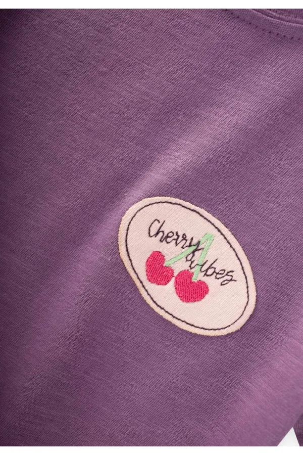 Taylı T-Shirt Takım 1-8 Yaş Mor