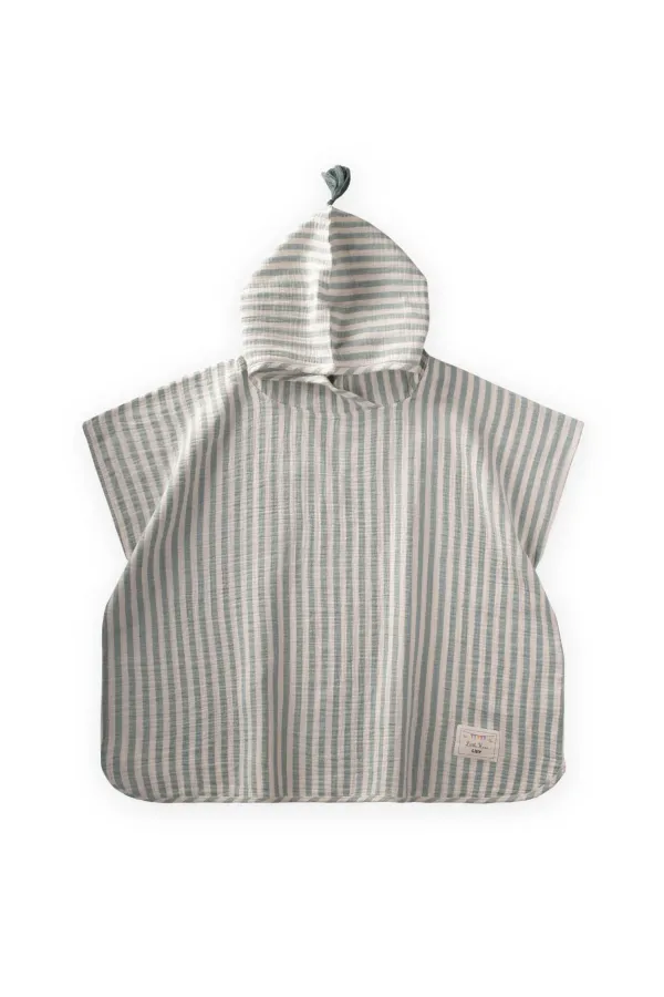 Muslin Poncho Standard Mint Striped