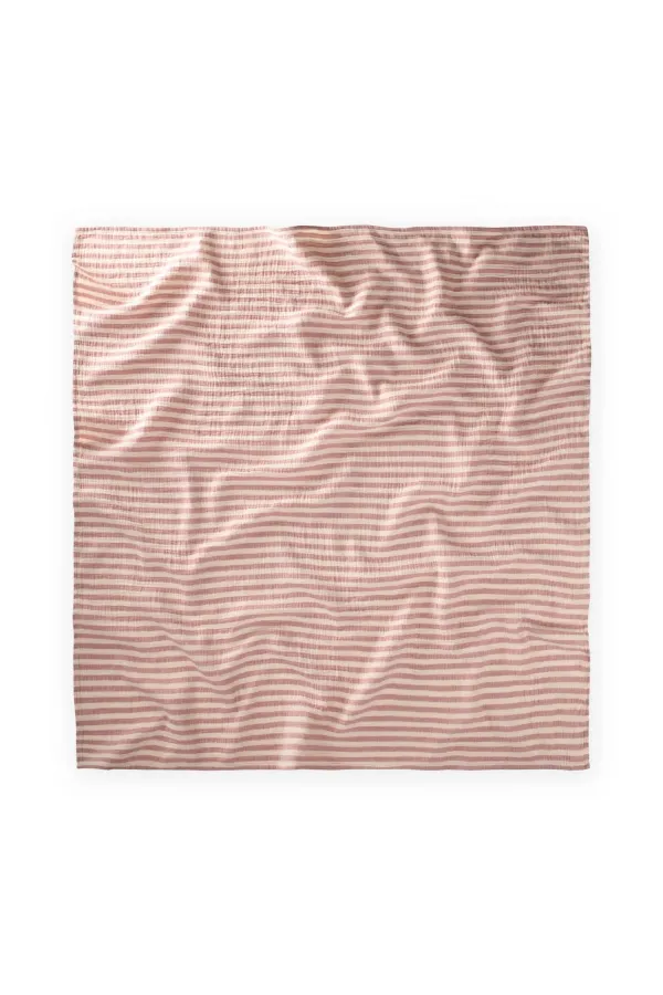 Natural Blanket 90x100cm Rose Pink Thick Striped