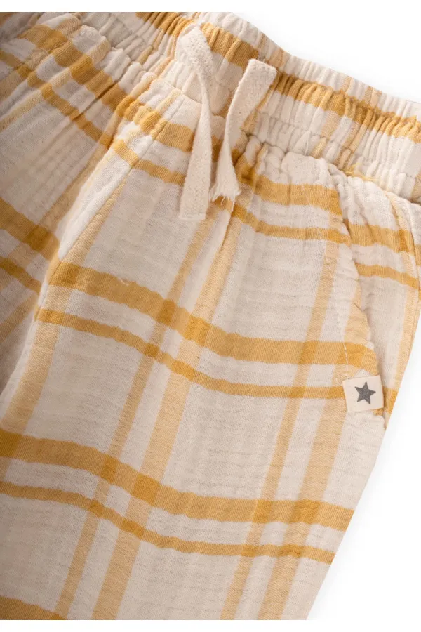 Muslin Trousers for Ages 1-10 Mustard Plaid Muslin Trousers for Ages 1-10 Mustard Plaid