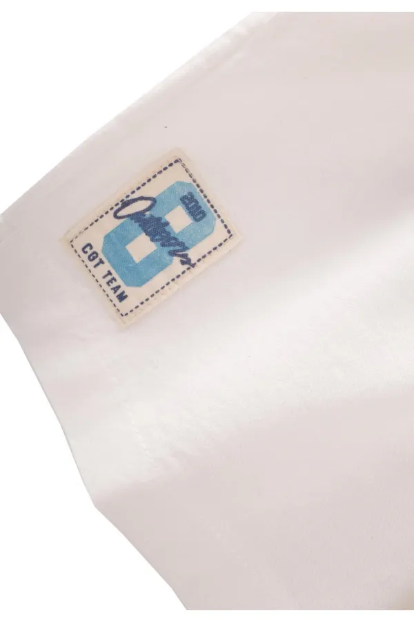 Etiket Detaylı Flanel Kapri 1-7 Yaş Kırık Beyaz