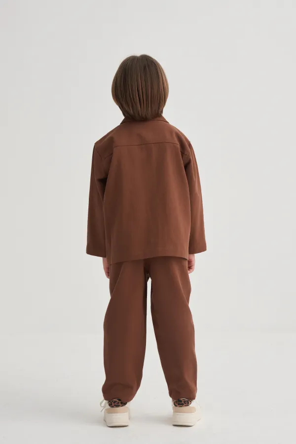 Gabardin Ceket 2-7 Yaş Kahve
