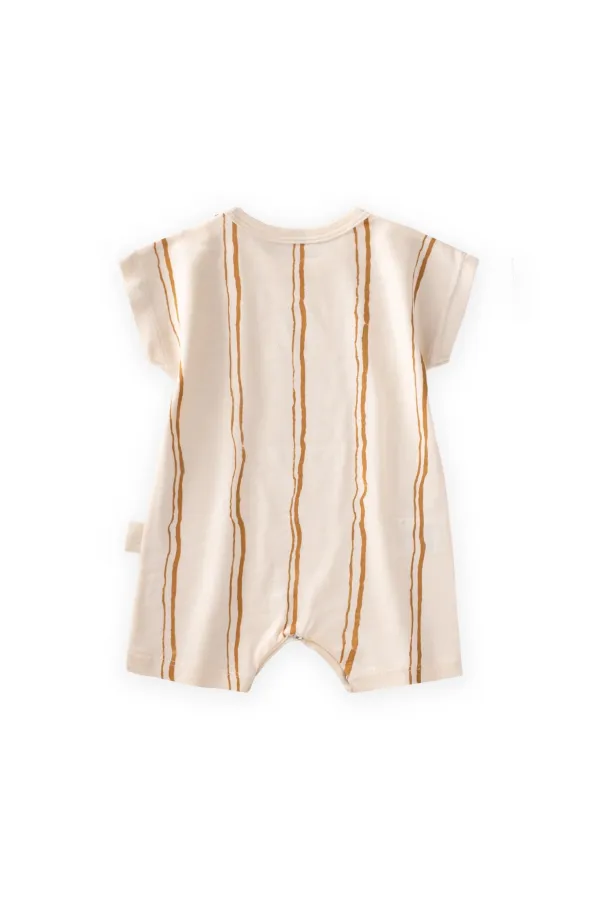 Barboteuse rayée jaune moutarde 0-3 ans