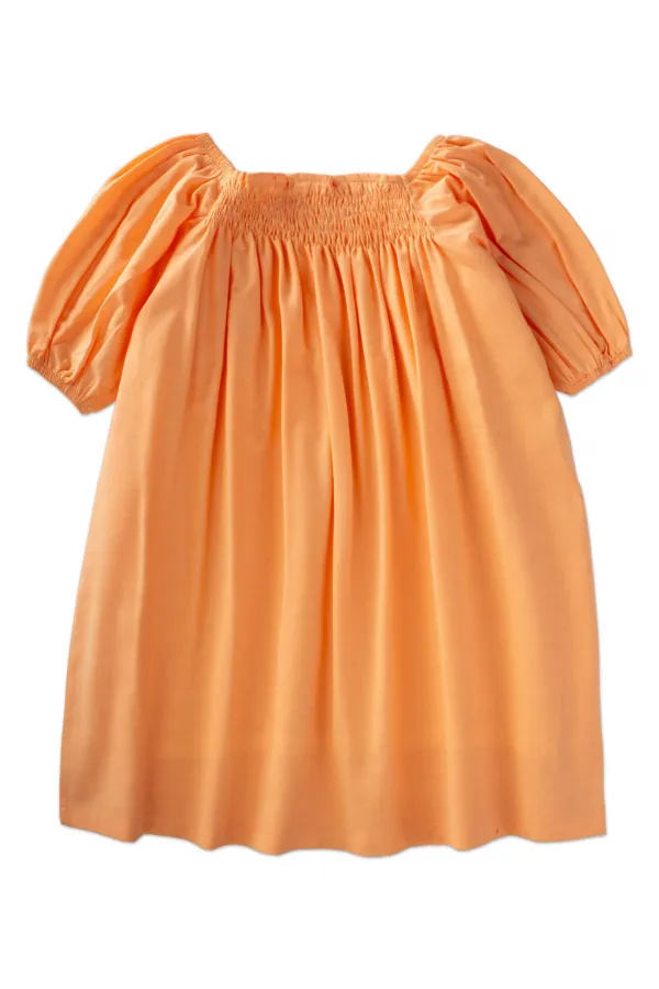 Sıra Lastikli Elbise 2-7 Yaş Kavuniçi