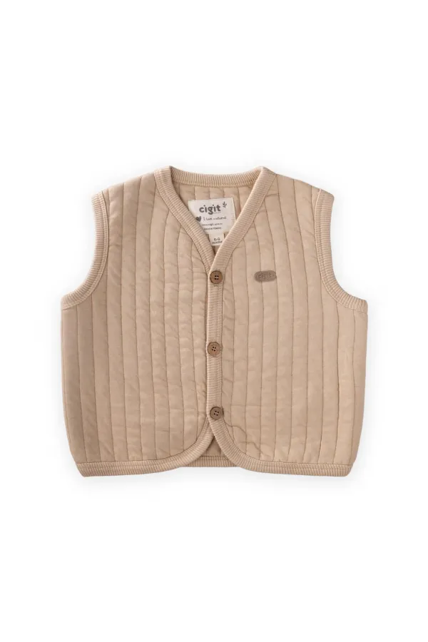 Quilted Vest 0-4 Years Beige