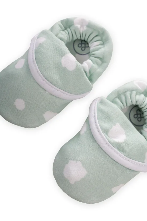 Chaussons bébé élastiques à l'arrière, 16-23 mois, vert turquoise