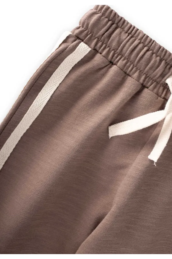 Şerit Detaylı Eşofman 1-10 Yaş Vizon