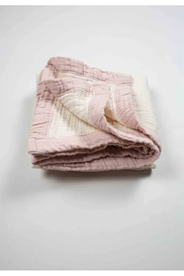 Couverture brute à quatre couches, passepoil épais, 85 x 90 cm, poudre