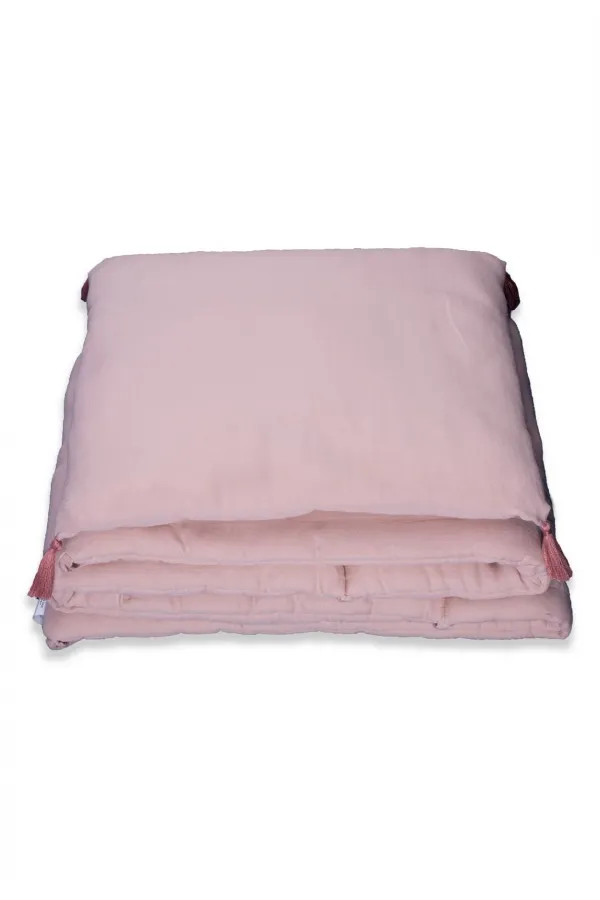 Rabbit Eared Embroidered Baby Bath Towel 75X75 cm Powder Pink