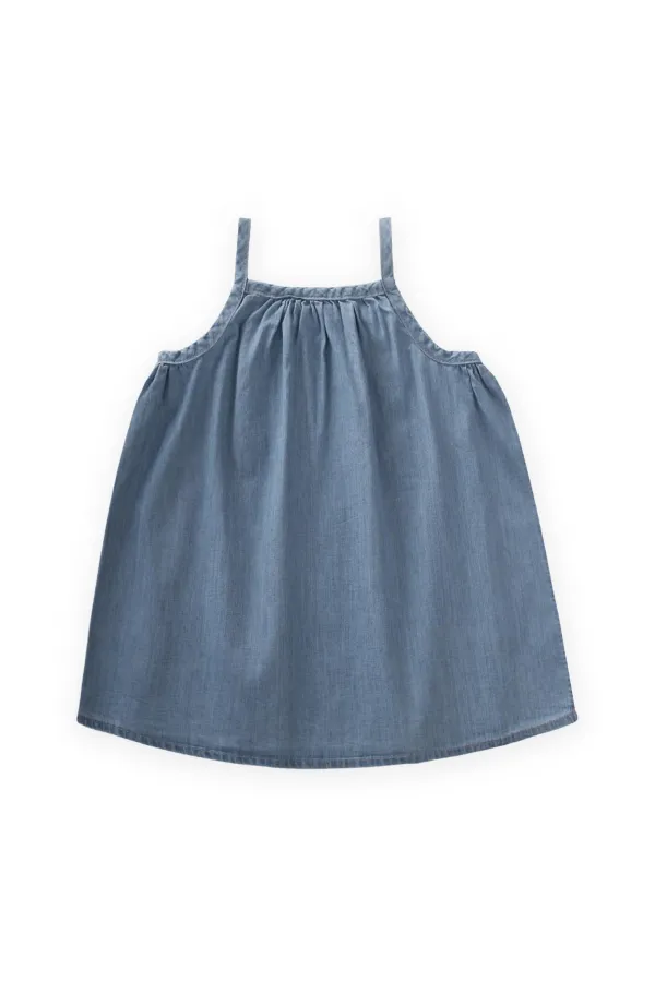 Robe à bretelles bleue 1-7 ans
