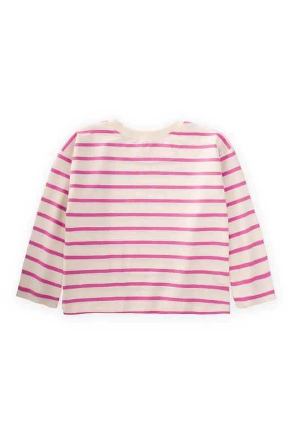 T-shirt rayé saisonnier, 1-10 ans, fuchsia