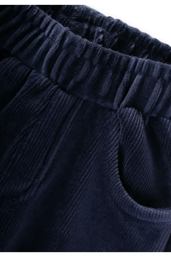Pantalon en velours côtelé, 8-12 ans, bleu marine