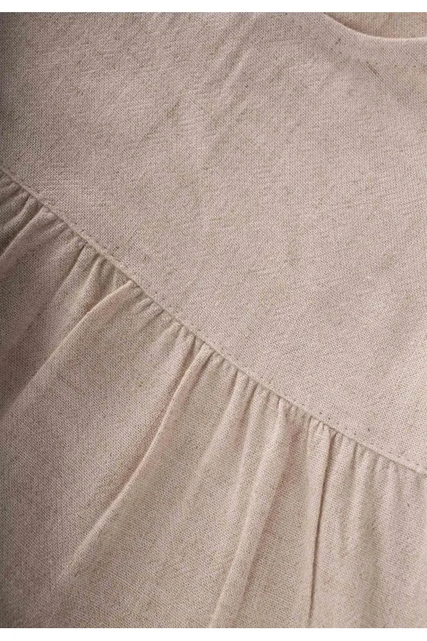 Robe plissée en lin naturel, 2-7 ans