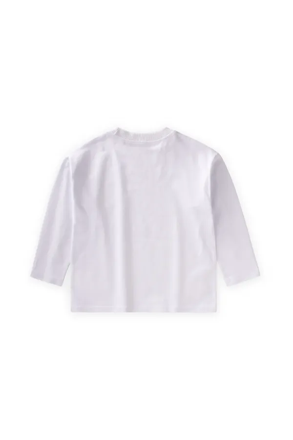 Label Detailed Seasonal T-Shirt 2-10 Years White