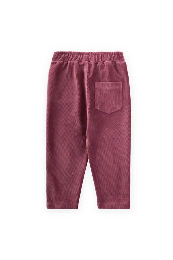 Fitilli Kadife Pantolon 1-8 Yaş Mürdüm