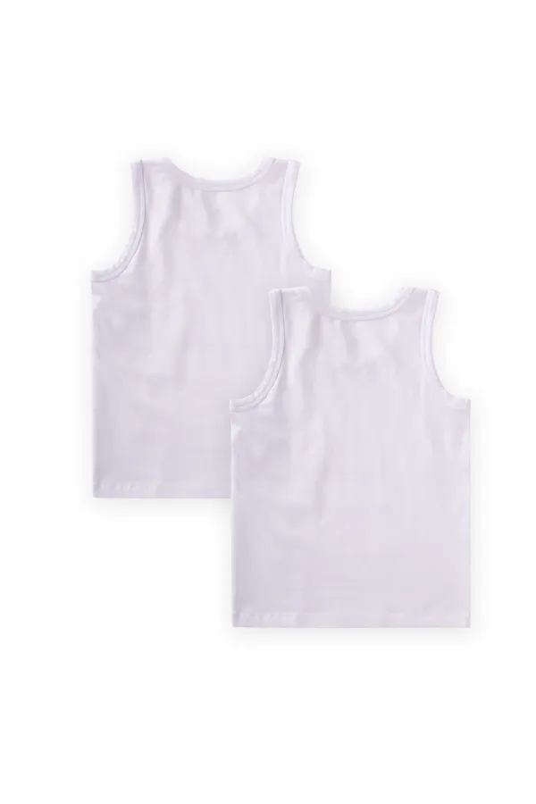 İkili Geniş Askılı Atlet 2-11 Yaş Beyaz