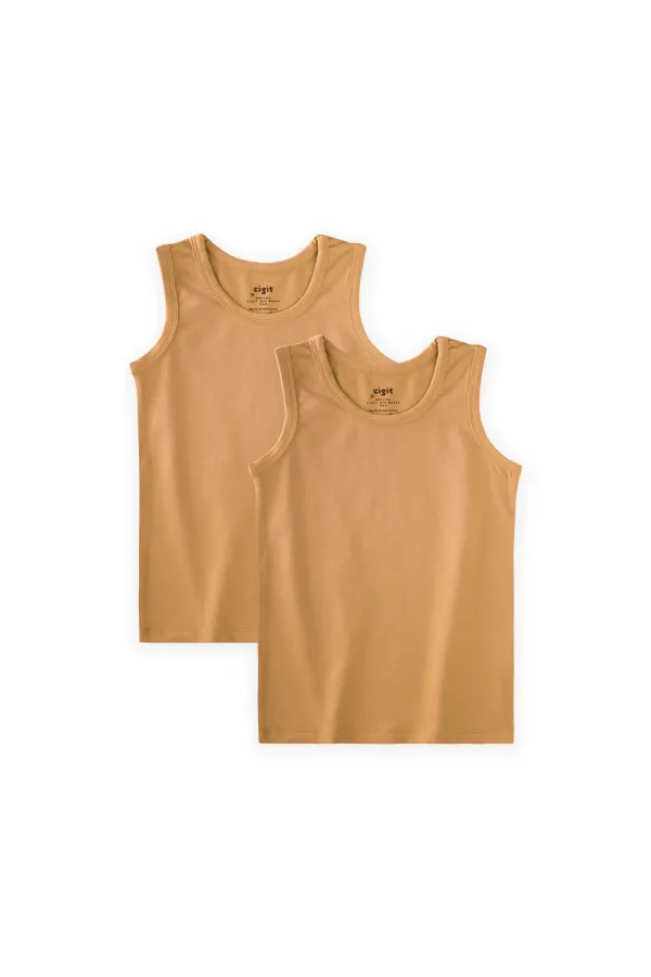 İkili Geniş Askılı Atlet 2-11 Yaş Camel