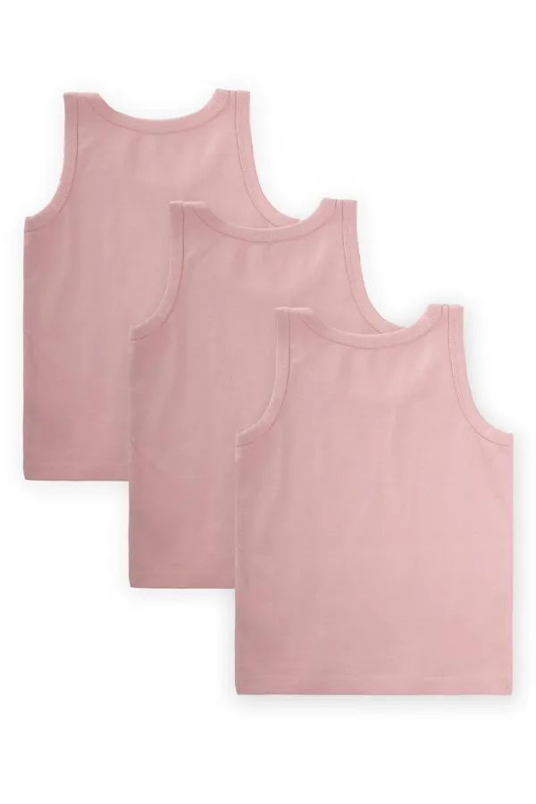 Débardeur à bretelles triples, 2-9 ans, couleur poudre foncée