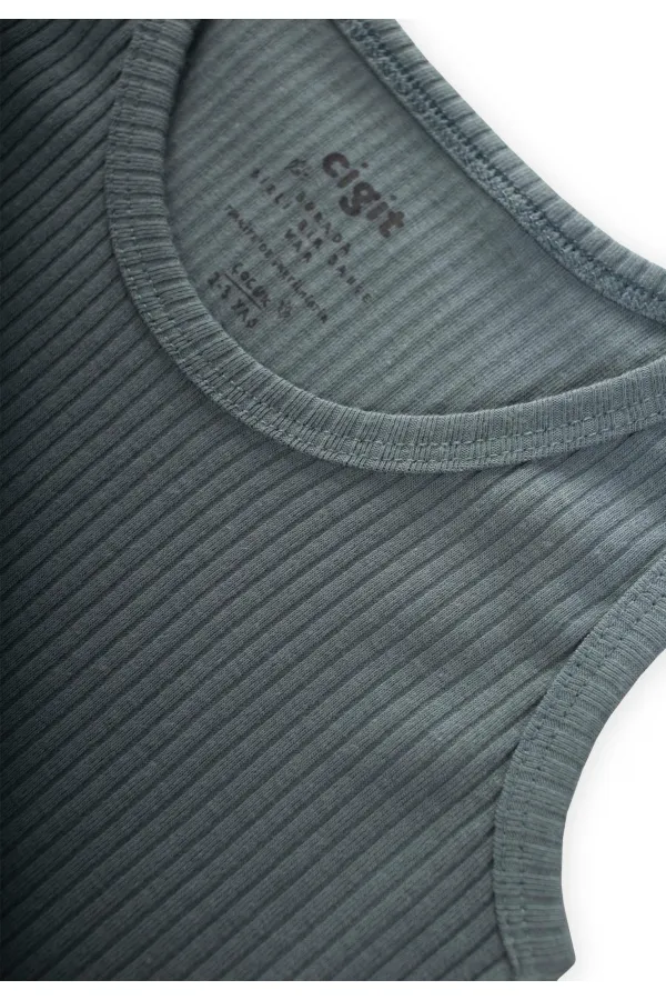 Üç lü Fitilli Geniş Askılı Atlet 2-9 Yaş Çağla Yeşili