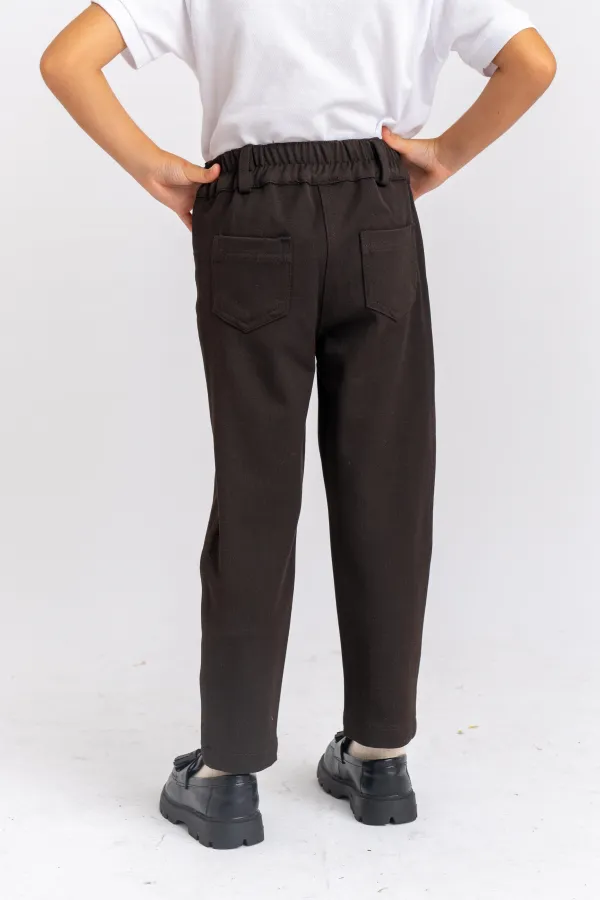 Lycra Gabardine Trousers 2-7 Years Brown