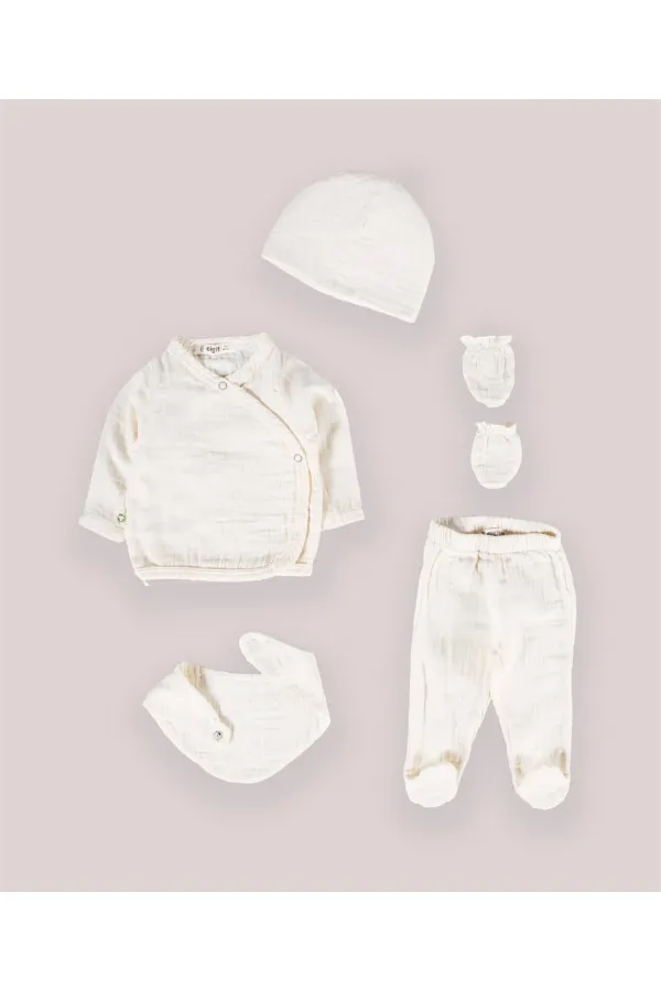 Organic Hospital Discharge Baby Set 0-3 Months Ecru