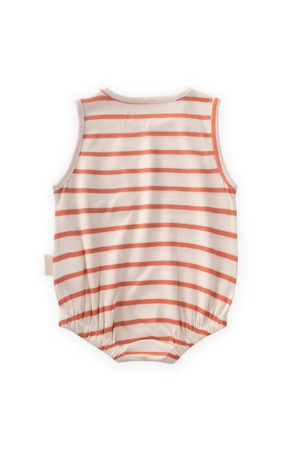 Çizgili Cepli Zıbın 0-3 Yaş Oranj