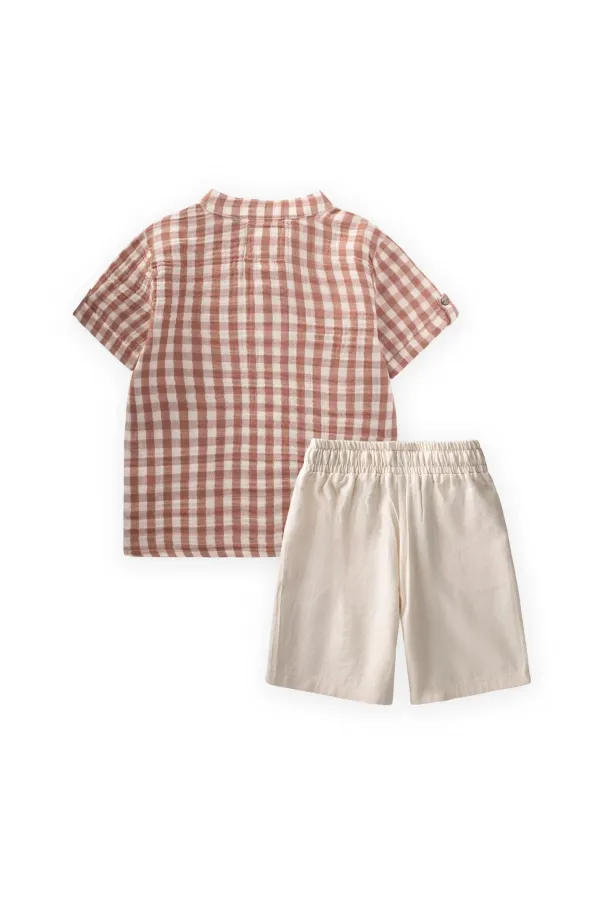 Muslin Shirt Set 1-8 Years Light Brown