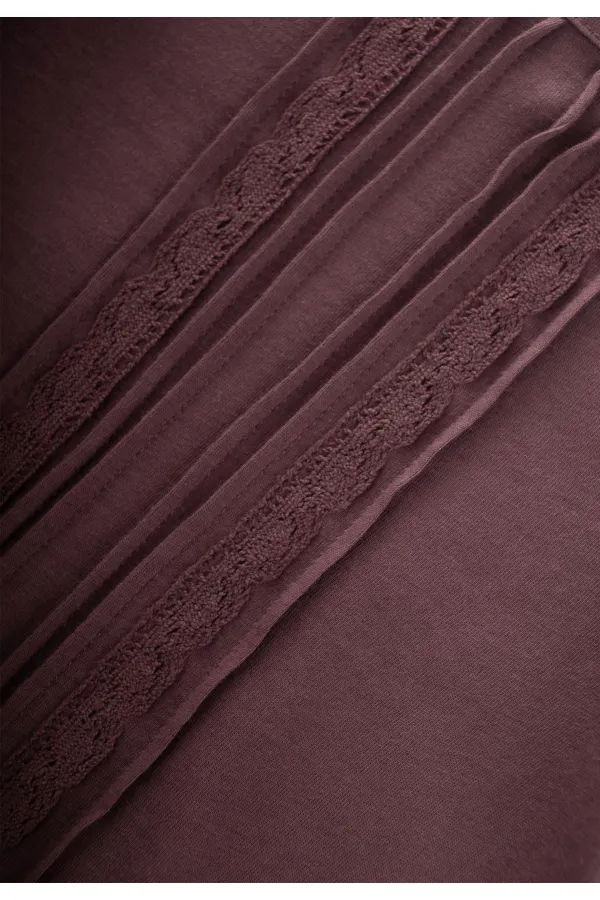 Lace Striped Blouse for 1-5 Year Olds Plum