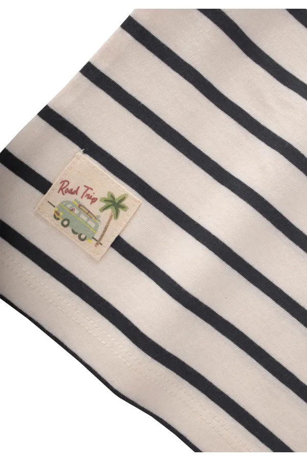 Ensemble short rayé, 1 à 7 ans, noir