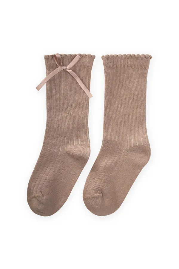 Çocuk Diz Altı Kız Çorap 2-9 Yaş Vizon