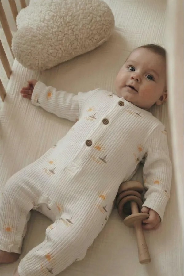 Baskılı Tulum 0-3 Yaş Yelken Desen