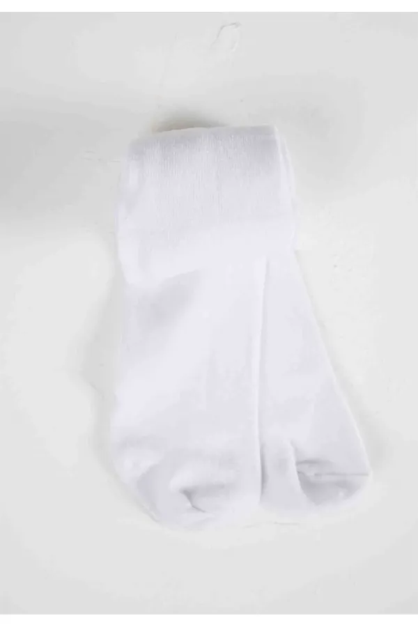 Çocuk Düz Külotlu Çorap 1-13 Yaş beyaz