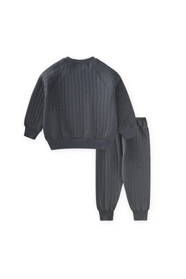 Kapitone Sweatshirt Takım 1-7 Yaş Antrasit