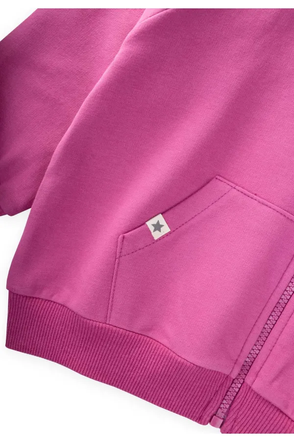 Gilet zippé à capuche, 1 à 14 ans, fuchsia foncé