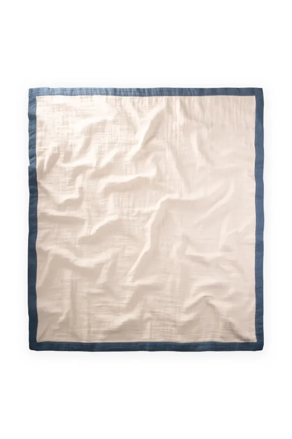 Couverture brute à quatre couches, passepoil épais, 85 x 90 pouces, indigo