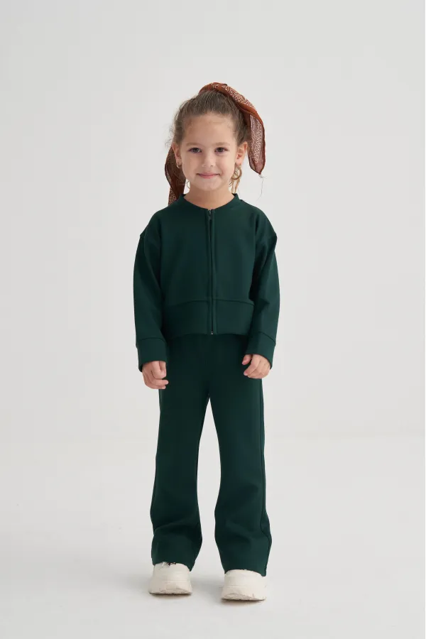 Modal İspanyol Paça Takım 2-7 Yaş Zümrüt