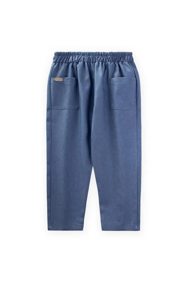Cep Detaylı Pantolon 8-12 Yaş Mavi