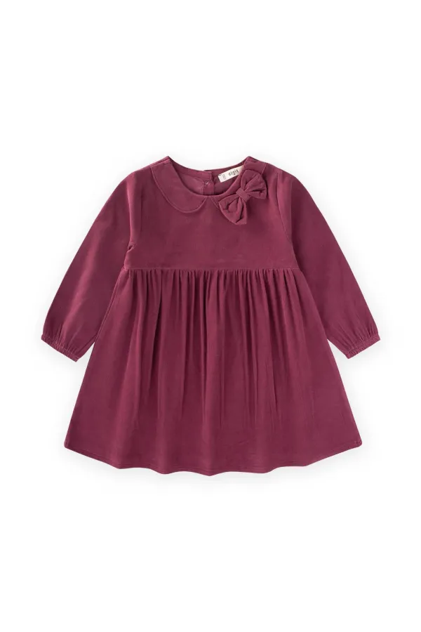 Robe en velours prune 1-8 ans
