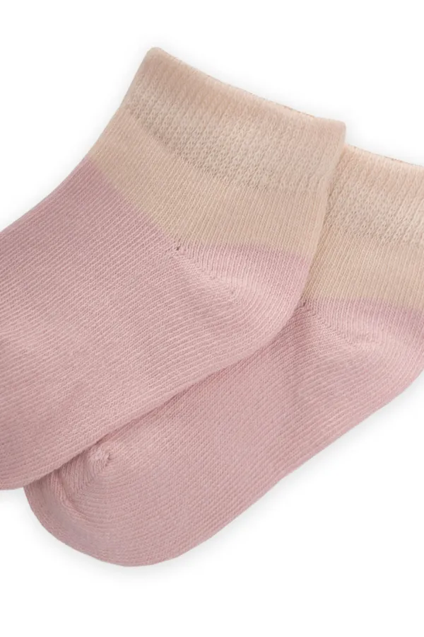 Two-Tone Baby Bootie Socks for 0-4 Years Old Powder