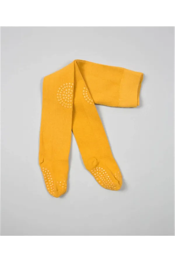 Collants antidérapants et anti-ramper 6-24 mois Jaune moutarde