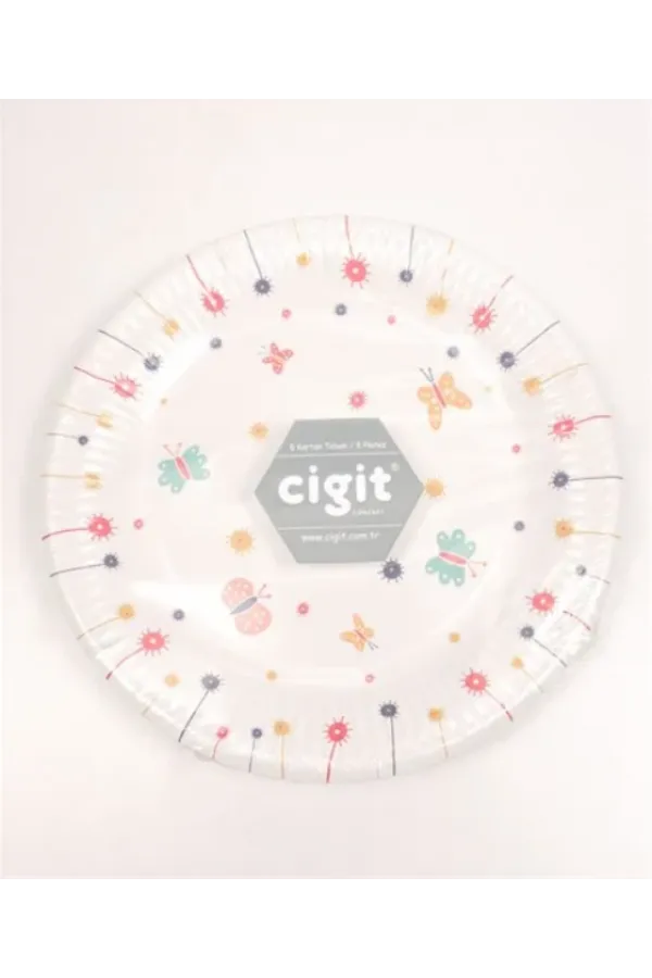 8-Piece Cardboard Plate Butterfly Pattern