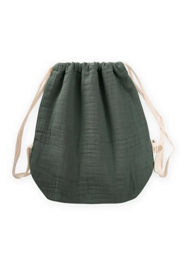 Muslin Children's Backpack 28X30 cm Khaki Green