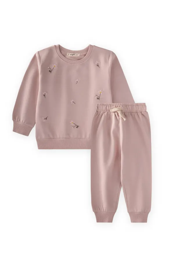 Sweatshirt Set for 1-7 Years Old Powder Pink