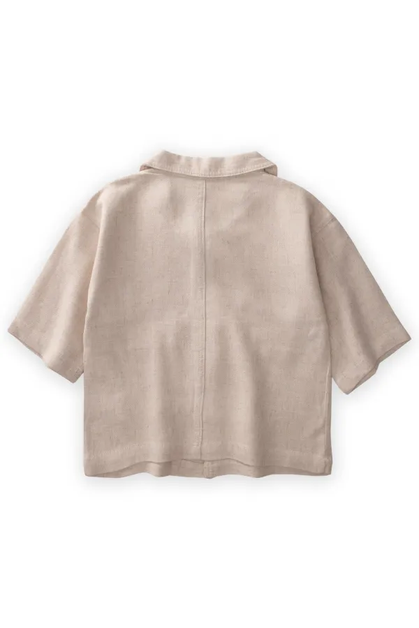Sarh Linen Buttoned Jacket 2-7 Years Natural
