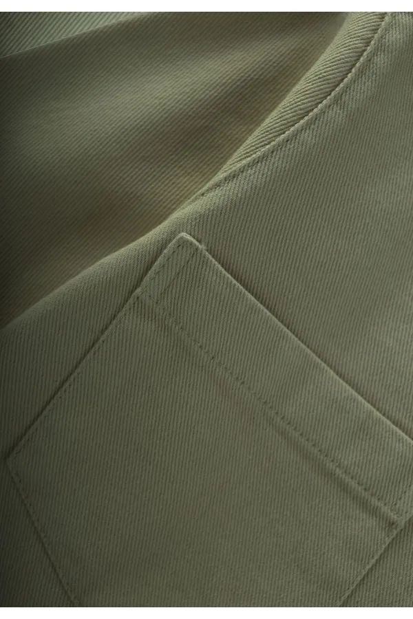 Büyük Çift Cepli Gabardin Ceket 2-7 Yaş Haki Yeşil